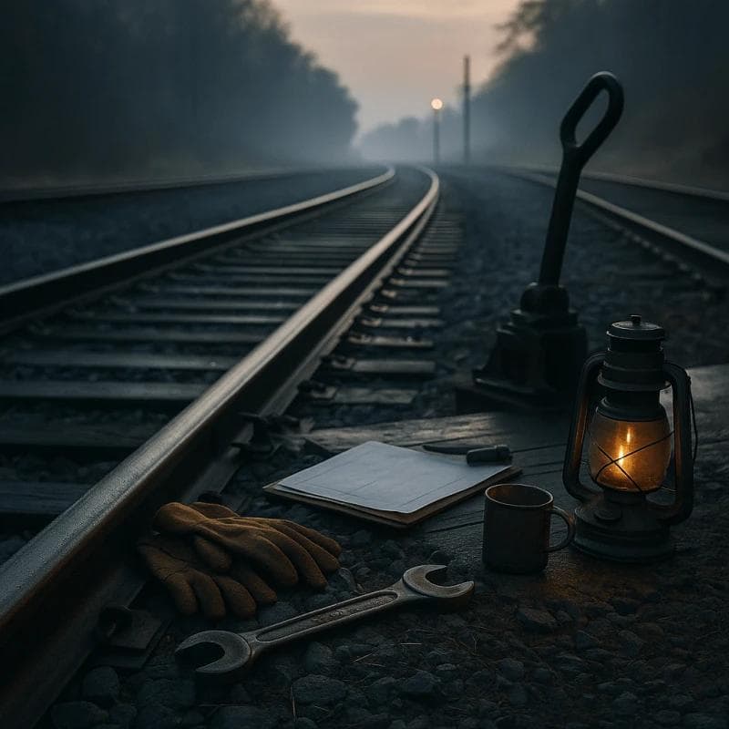 FELA legal funding yard scene with locomotive and tools