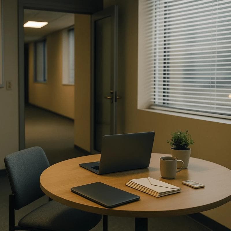 Sexual Harassment Legal Funding office breakroom budgeting scene